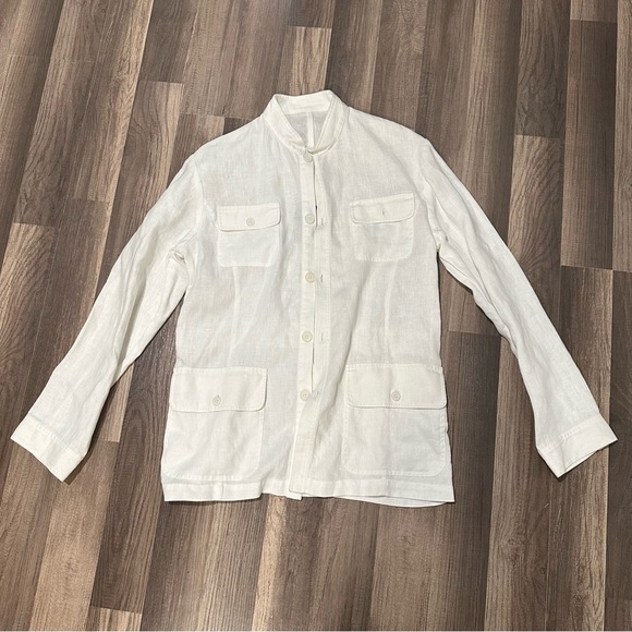 Alain Manoukian white linen Sahara vest shirt/jacket. NWT - Picture 1 of 10